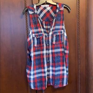 Cotton/rayon button up